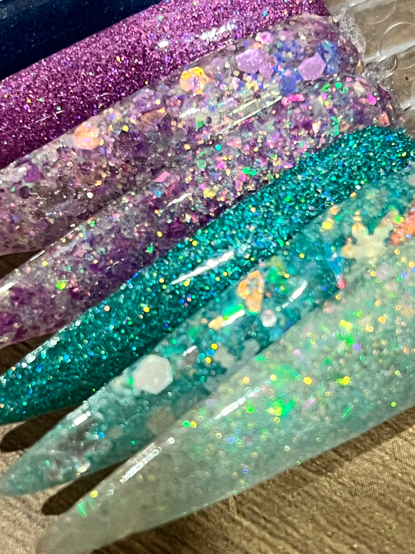 Teal Snowflake Trio