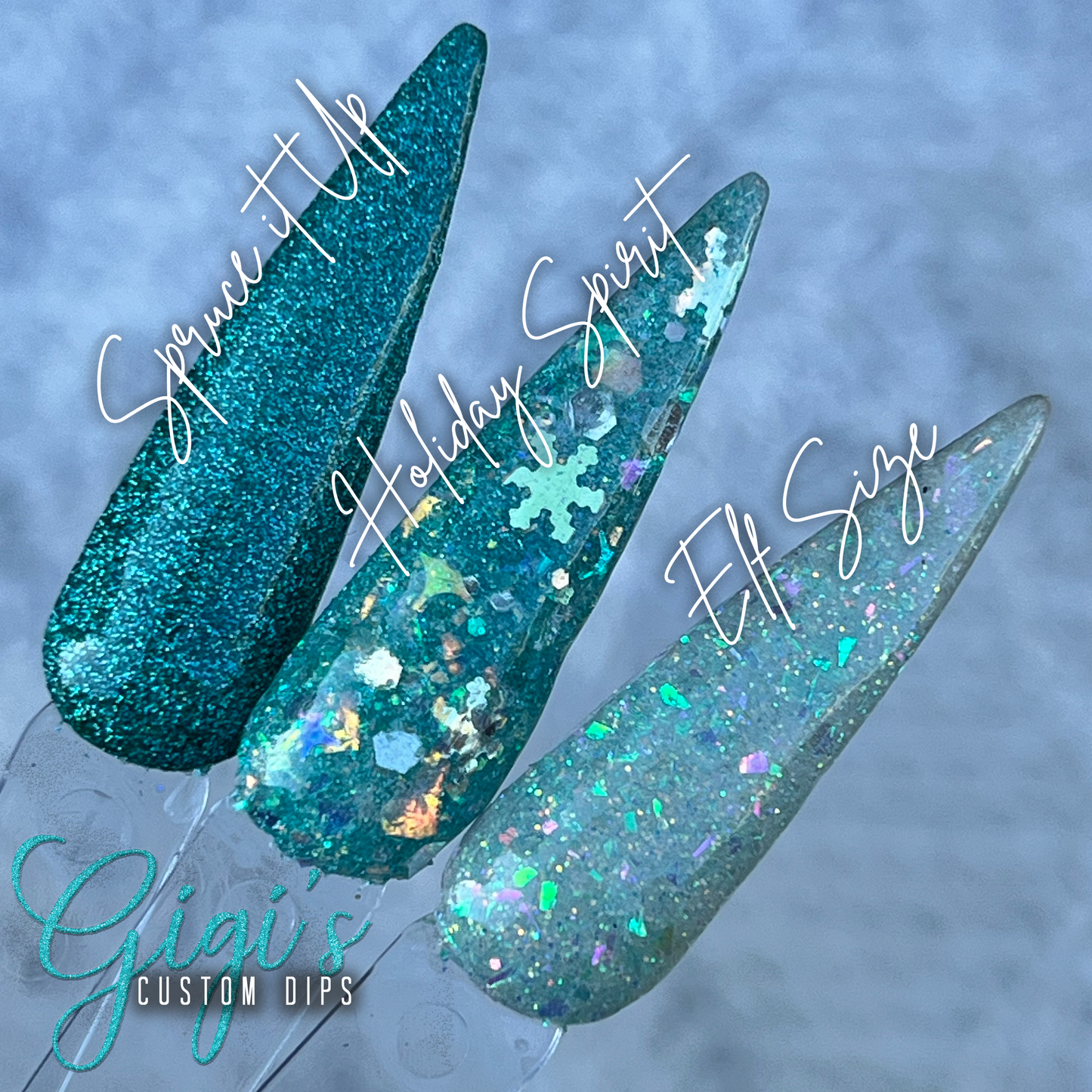 Teal Snowflake Trio