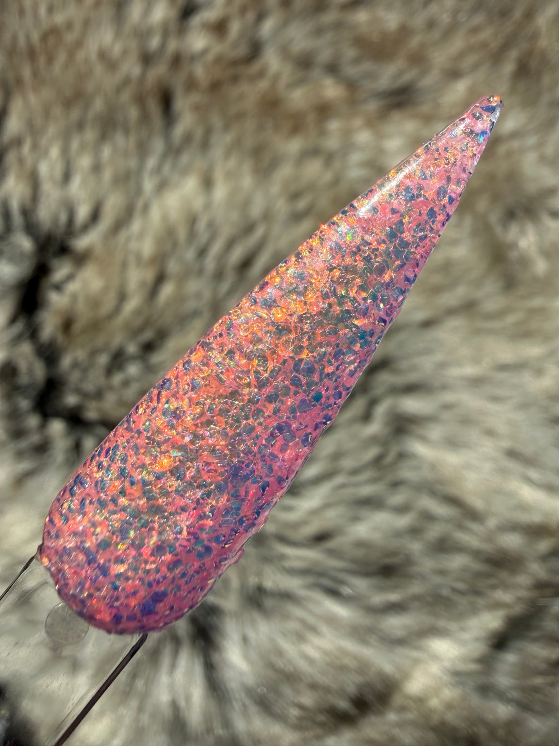 Mixed Signals rosy pink rhinestone glitter swatch