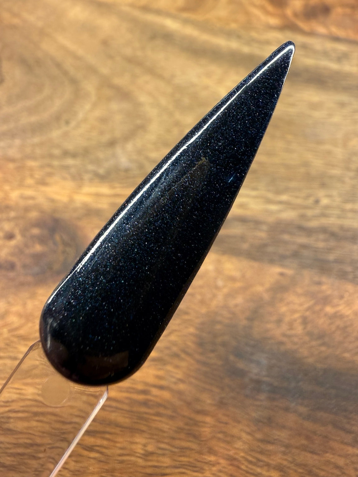 Blackout custom dip powder swatch