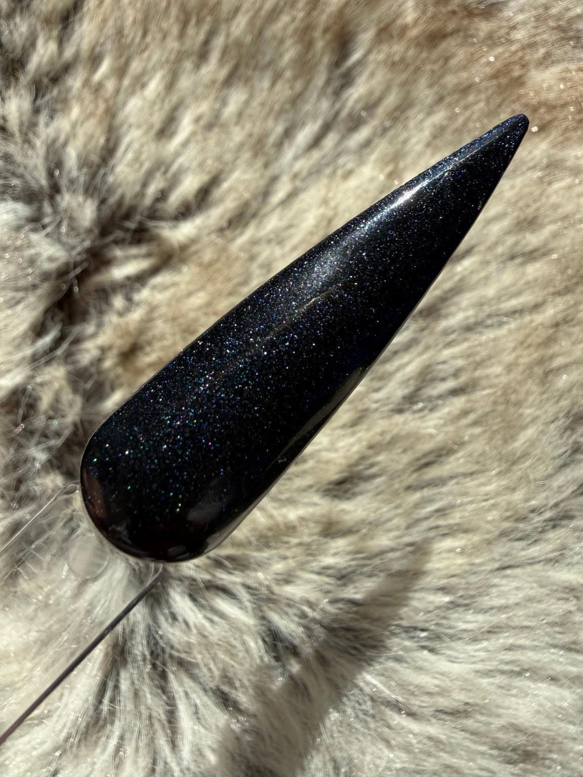 Blackout black fine shimmer swatch