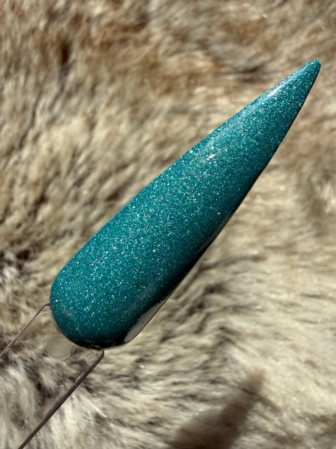 Shimmer Down teal fine shimmer swatch
