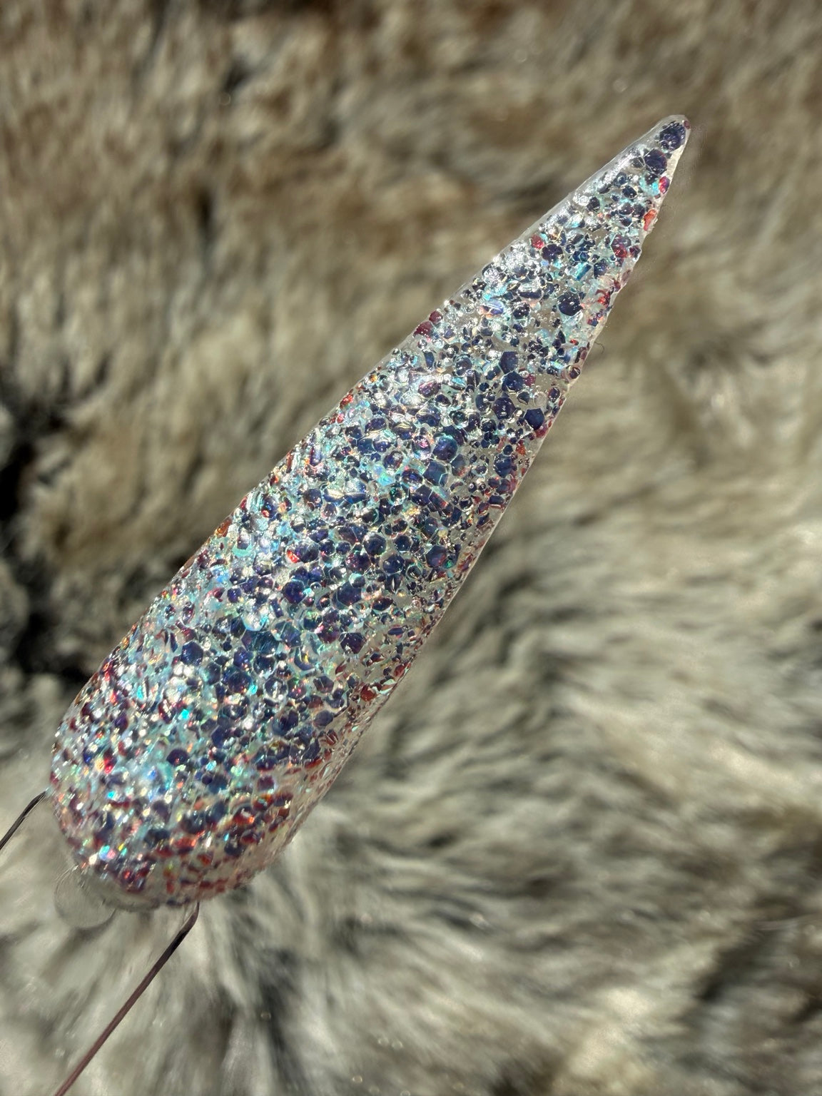 High Maintenance chunky silver glitter swatch