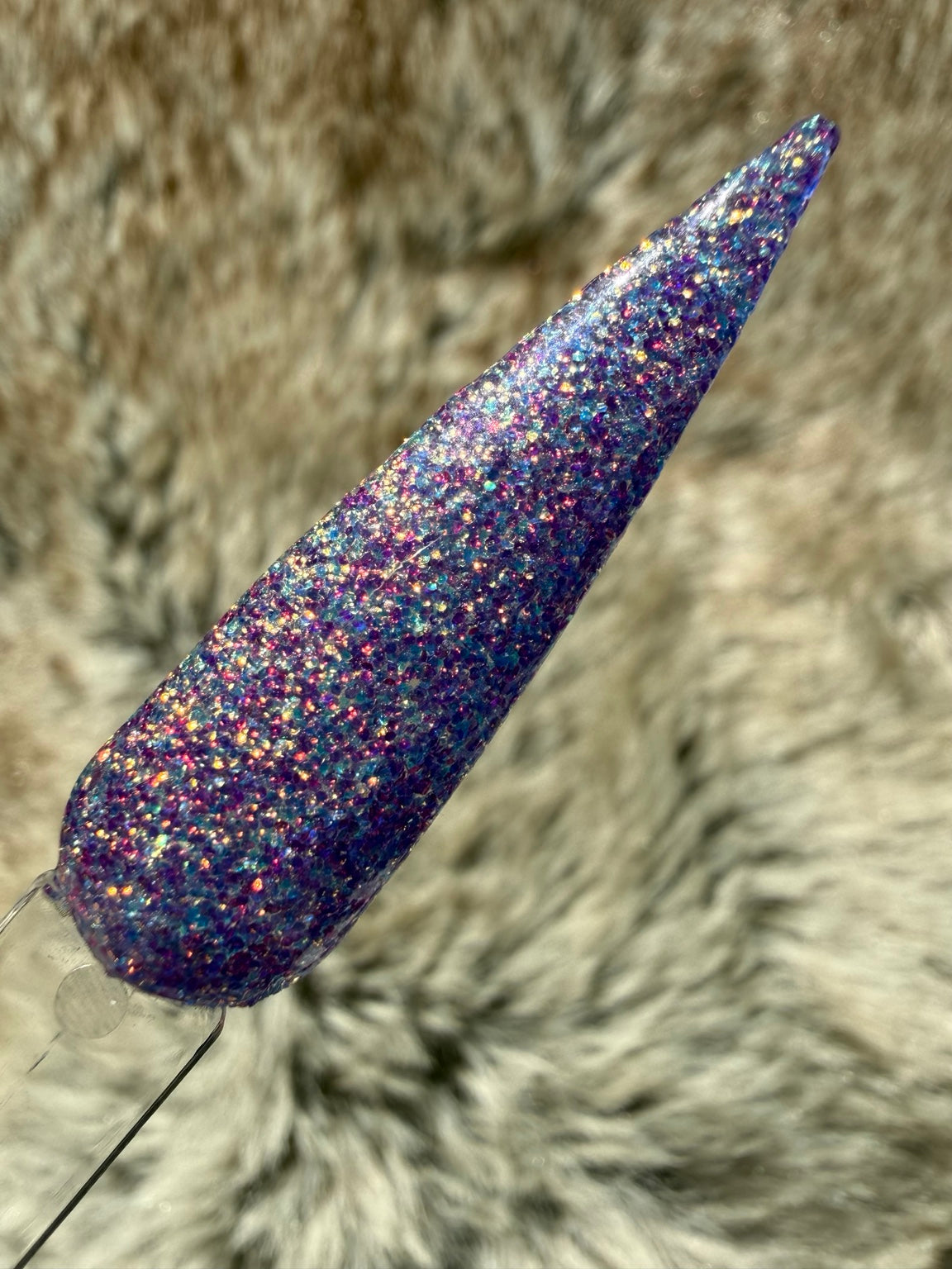 Sweet Talk deep blue violet glitter alternate lighting swatch
