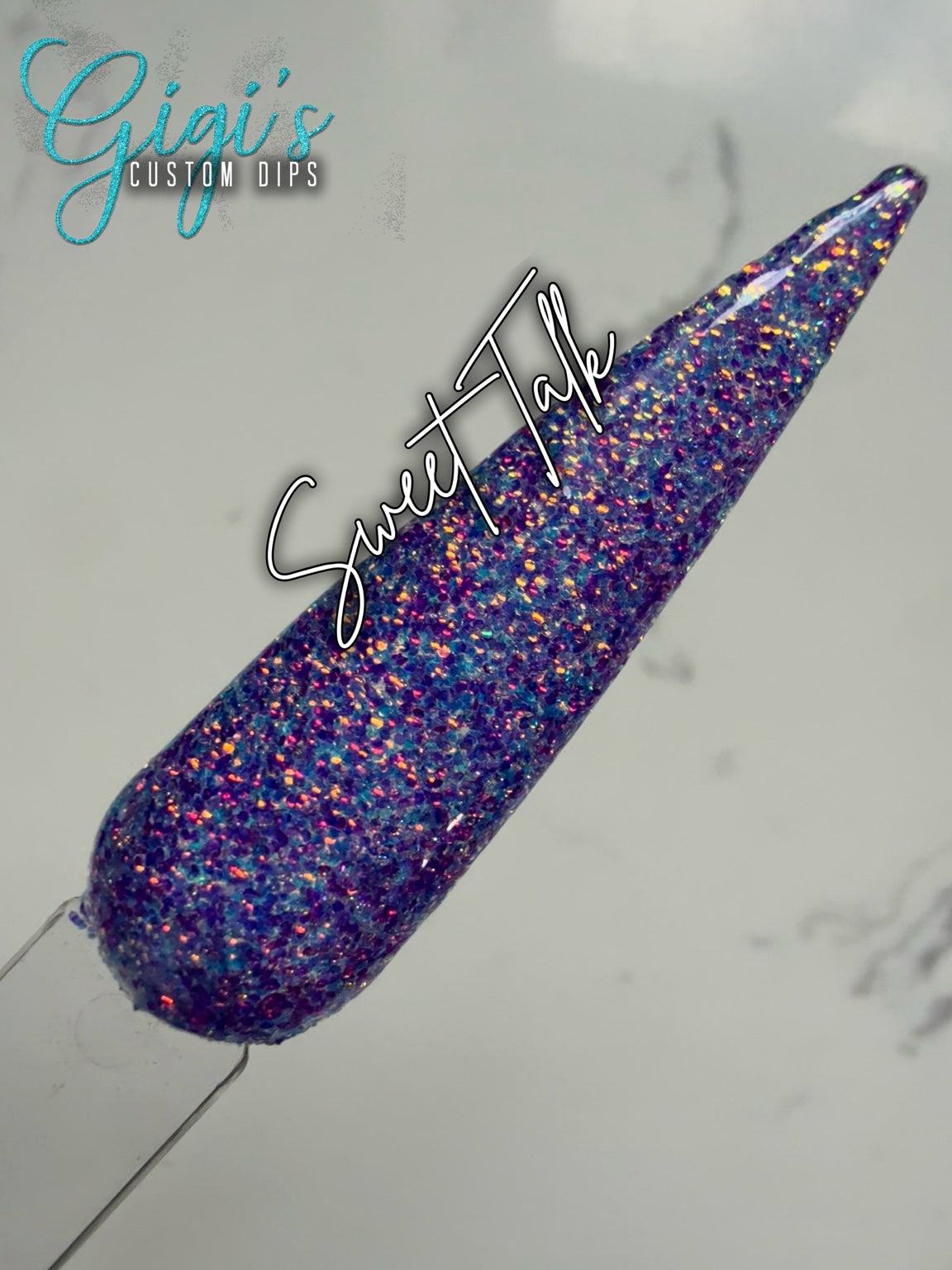 Sweet Talk rhinestone glitter dip powder swatch