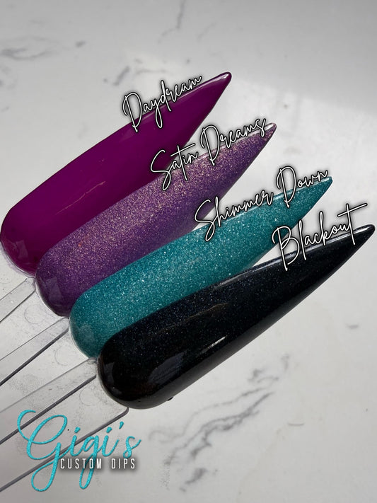 Daydream, Satin Dreams, Shimmer Down and Blackout shade lineup
