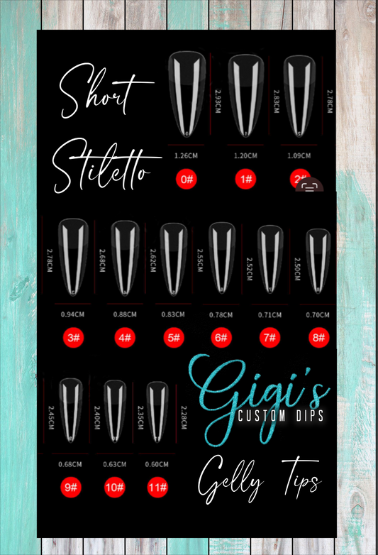 Short Stiletto Gelly Tips